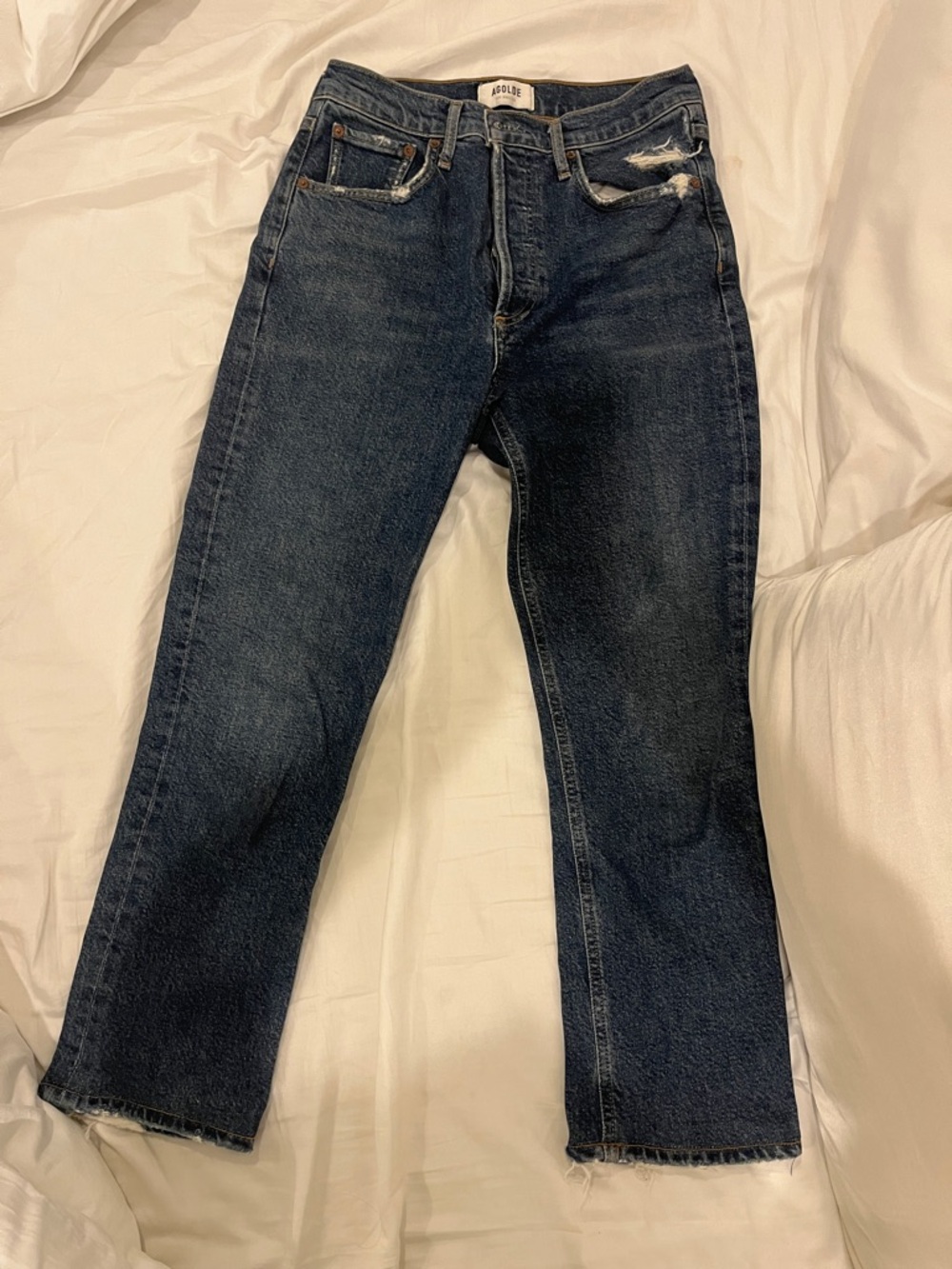 Agolde cropped Indigo Straight Jeans